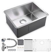 TheLAShop 23" R15 Undermount Kitchen Sink with Strainer T-304 Steel Image