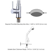 TheLAShop Kitchen Faucet with Sprayer Pull-out Stainless Steel 13" Image