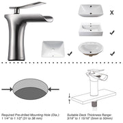 TheLAShop Waterfall Bathroom Faucet Single Handle Hot & Cold 6.5"H, Brushed Nickel Image