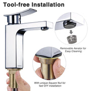 TheLAShop Bathroom Faucet Single Handle Square Hot & Cold 7.5"H Image