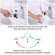 TheLAShop Bathroom Faucet Single Handle Square Hot & Cold 7.5"H Image