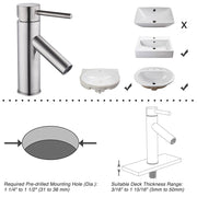 TheLAShop Bathroom Faucet Single-Hole Hot & Cold 7.5"H Image