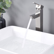 TheLAShop Bathroom Vessel Faucet Hot & Cold 12"H Square, Brushed Nickel Image