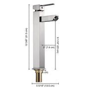 TheLAShop Bathroom Vessel Faucet Hot & Cold 12"H Square Image