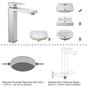 TheLAShop Bath Lavatory Vessel Sink Faucet 10.4" Square Image