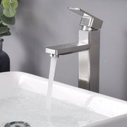 TheLAShop Bath Lavatory Vessel Sink Faucet 11.8" Square, Brushed Nickel Image