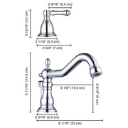 TheLAShop Widespread Bathroom Sink Faucet w/ Drain 2-Handle 6"H, Chrome Image