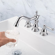 TheLAShop Widespread Bathroom Sink Faucet w/ Drain 2-Handle 6"H Image