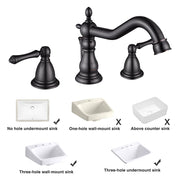 TheLAShop Widespread Bathroom Sink Faucet w/ Drain 2-Handle 6"H, Oil Rubbed Bronze Image