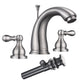 TheLAShop Widespread Bathroom Sink Faucet 2-Handle w/ Drain 4.7"H, Brushed Nickel Image