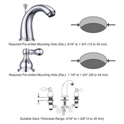 TheLAShop Widespread Bathroom Sink Faucet 2-Handle w/ Drain 4.7"H Image