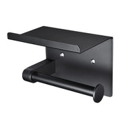 TheLAShop Toilet Roll Holder with Shelf Wall Mounted Stainless Steel, Matte Black Image