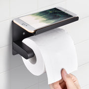 TheLAShop Toilet Roll Holder with Shelf Wall Mounted Stainless Steel Image