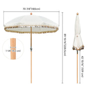 TheLAShop 6 ft 8-Rib Wood Porch Umbrella Tilt Jazz Age Image