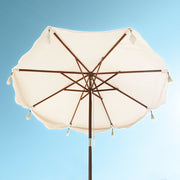 TheLAShop 7 ft 8-Rib Wood Patio Umbrella with Fringe Boho 5-10yr Image