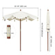 TheLAShop 7 ft 8-Rib Wood Patio Umbrella with Fringe Boho 5-10yr Image