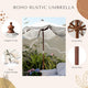 TheLAShop 7 ft 8-Rib Wood Patio Umbrella with Fringe Boho 5-10yr Image