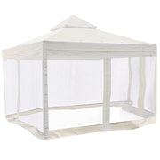 TheLAShop 10x10 ft Gazebo Top Replacement with Netting Ivory Image