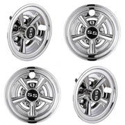 TheLAShop 8" SS Chrome Golf Cart Hub Caps Set of 4 Wheel Covers Image