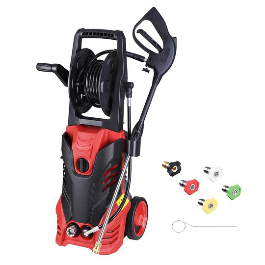 TheLAShop Electric Power Washer w/ Hose Reel 3000PSI 5 Nozzles Soap Tank