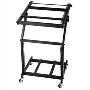 TheLAShop 9U Solid Steel Audio Mixer Rack with Crossbar 19" AV Cart Image