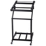 TheLAShop 12U Solid Steel Audio Mixer Rack with Crossbar 19" AV Cart Image