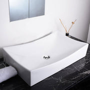 TheLAShop Rectangular Porcelain Sink with Popup Drain 26x16 Image