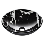 TheLAShop Black Vessel Sink Tempered Glass 16.5" Image