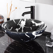 TheLAShop Black Vessel Sink Tempered Glass 16.5" Image