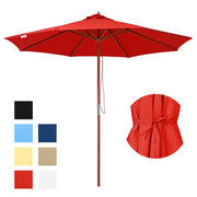 TheLAShop 9 Foot Patio Furniture Wood Market Umbrella Color Options Image