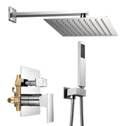 TheLAShop Rain Shower Head Handheld Combo with Valve 2.5GPM Square, Chrome Image