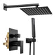 TheLAShop Rain Shower Head Handheld Combo with Valve 2.5GPM Square, Matte Black Image