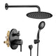 TheLAShop Rain Shower Head Handheld Combo with Valve 2.5GPM Round, Matte Black Image